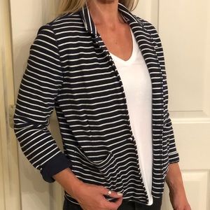 💜GAP knit navy/white stripe blazer
